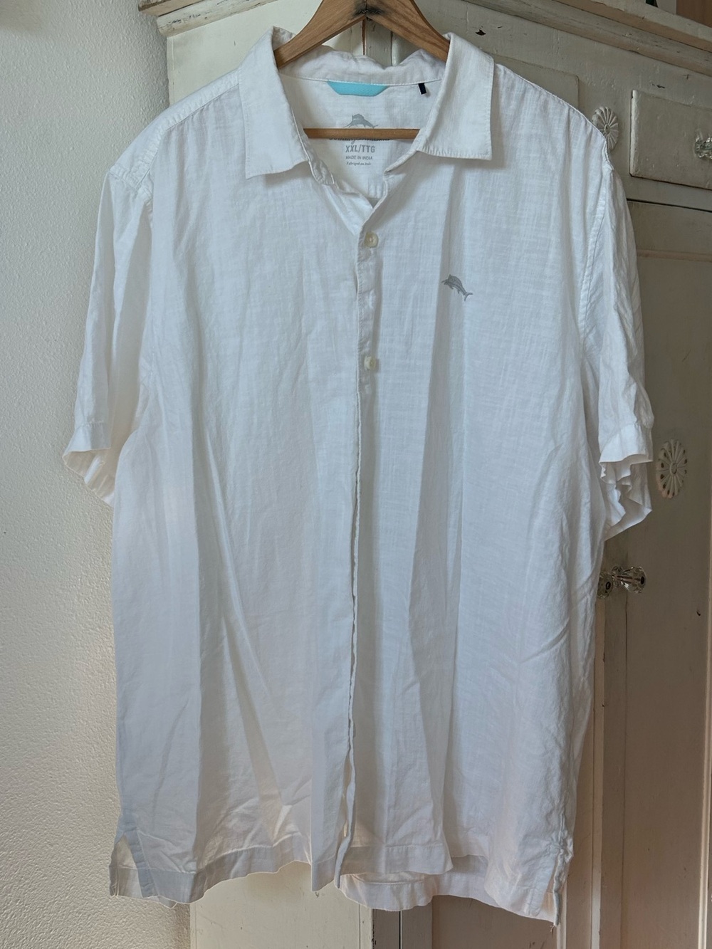 Tommy Bahama | Men's White Short-Sleeve Cotton Button Up Collared Shirt Size XXL - Picture 2 of 16